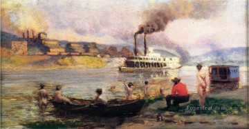 トーマス・ポロック・アンシュツ Painting - オハイオ号の蒸気船 2 トーマス・ポロック・アンシュッツ